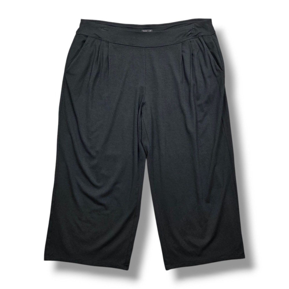 J Jill Wearever Collection Pleated Cropped Pants Womens XL Black Pockets